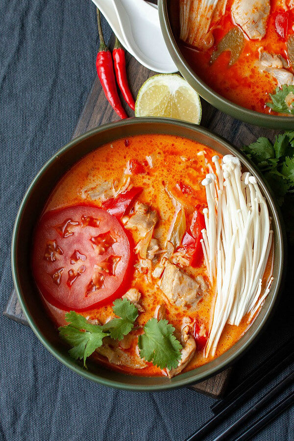 Thai Red Curry Chicken Soup - Afro Asia